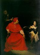 Paul Delaroche Joan of Arc is interrogated by The Cardinal of Winchester in her prison. Germany oil painting artist